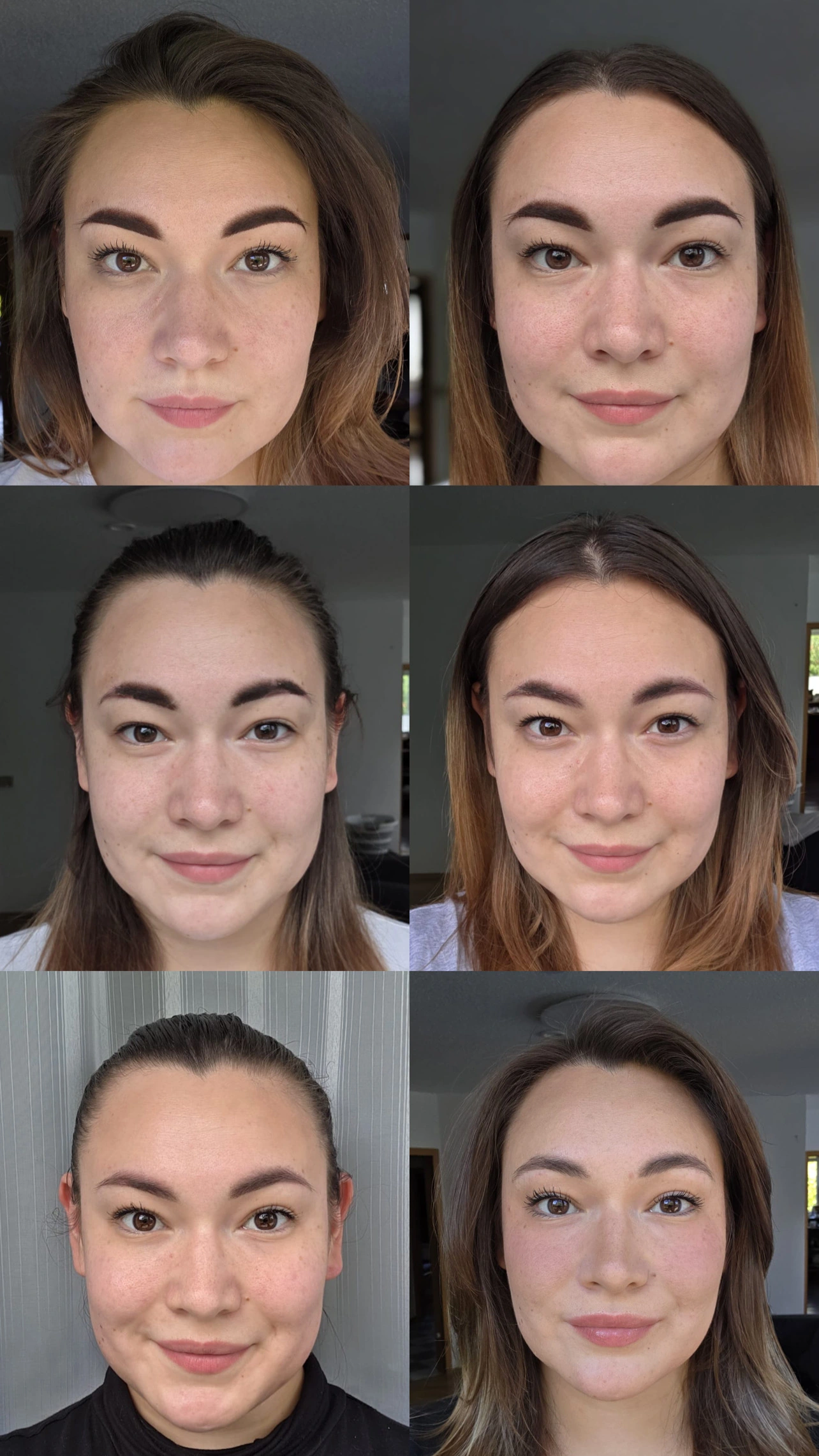 Heilungsverlauf der Powder Brows in mehreren Aufnahmen; abgeheilte Lippen.